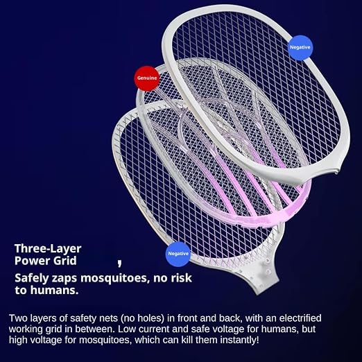 Electric Mosquito Killer Racket Handheld Fly Swatter Bat
