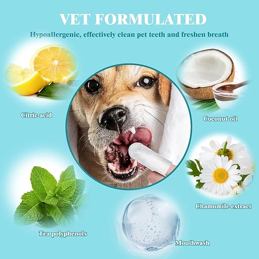 Teeth Cleaning Finger Wipes for Pets pack of 1 (50 wipes)