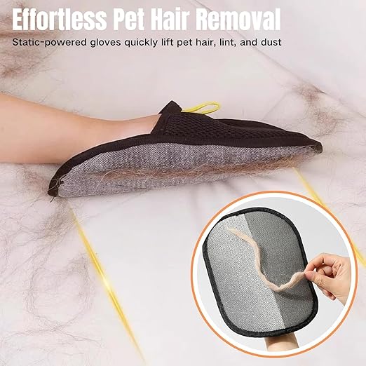 Pet Hair Removal Glove fot for Couch, Clothes, Car, Carpet, Bed, Furniture - Pack of 2