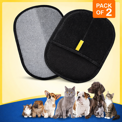 Pet Hair Removal Glove fot for Couch, Clothes, Car, Carpet, Bed, Furniture - Pack of 2