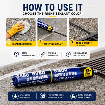 Waterproof Silicone Sealant for Roof & Leak Repair (Flexible & Paintable)