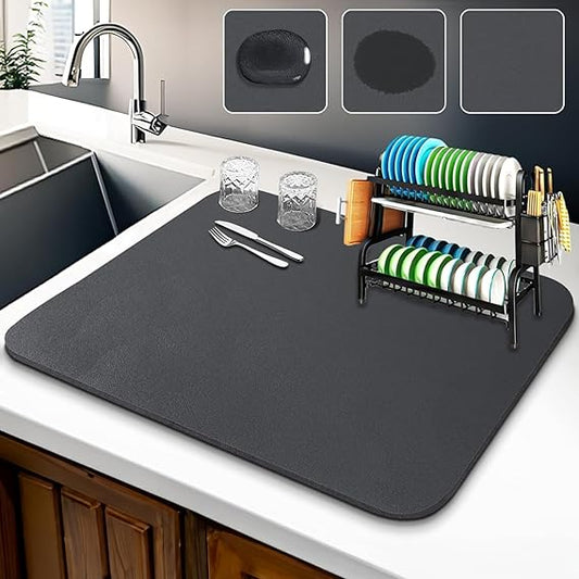 Absorbent Kitchen Drying Mat – Quick-Dry and Anti-Stain Mat - Pack of 2