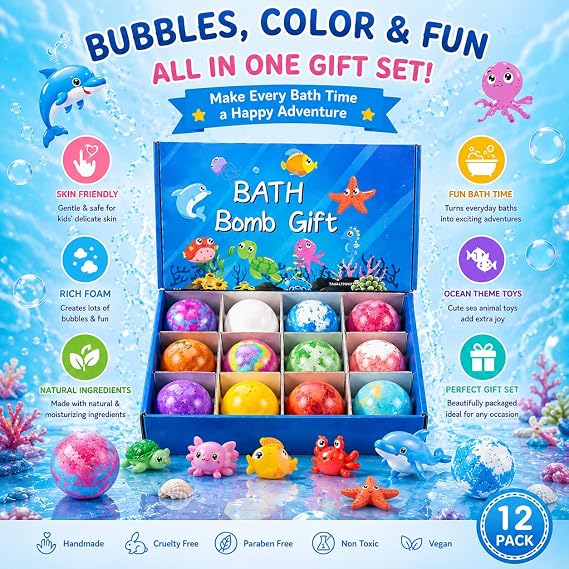 Kids Bath Bomb Gift Set Any 3 Random Bath Bombs