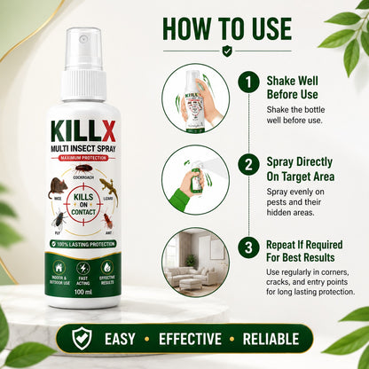 KillX Multi Insect Spray 100ml Each Pack Of 3