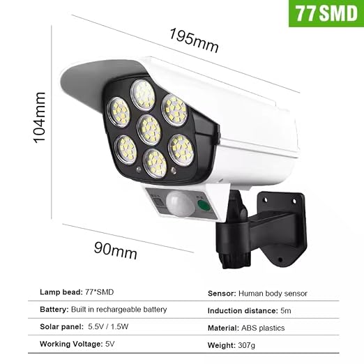 Dummy CCTV Security Camera with LED Light & Motion Sensor