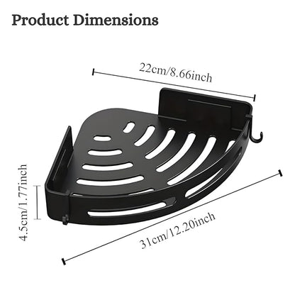 Self Adhesive Aluminium Bathroom Corner Shelf for Wall pack of 2