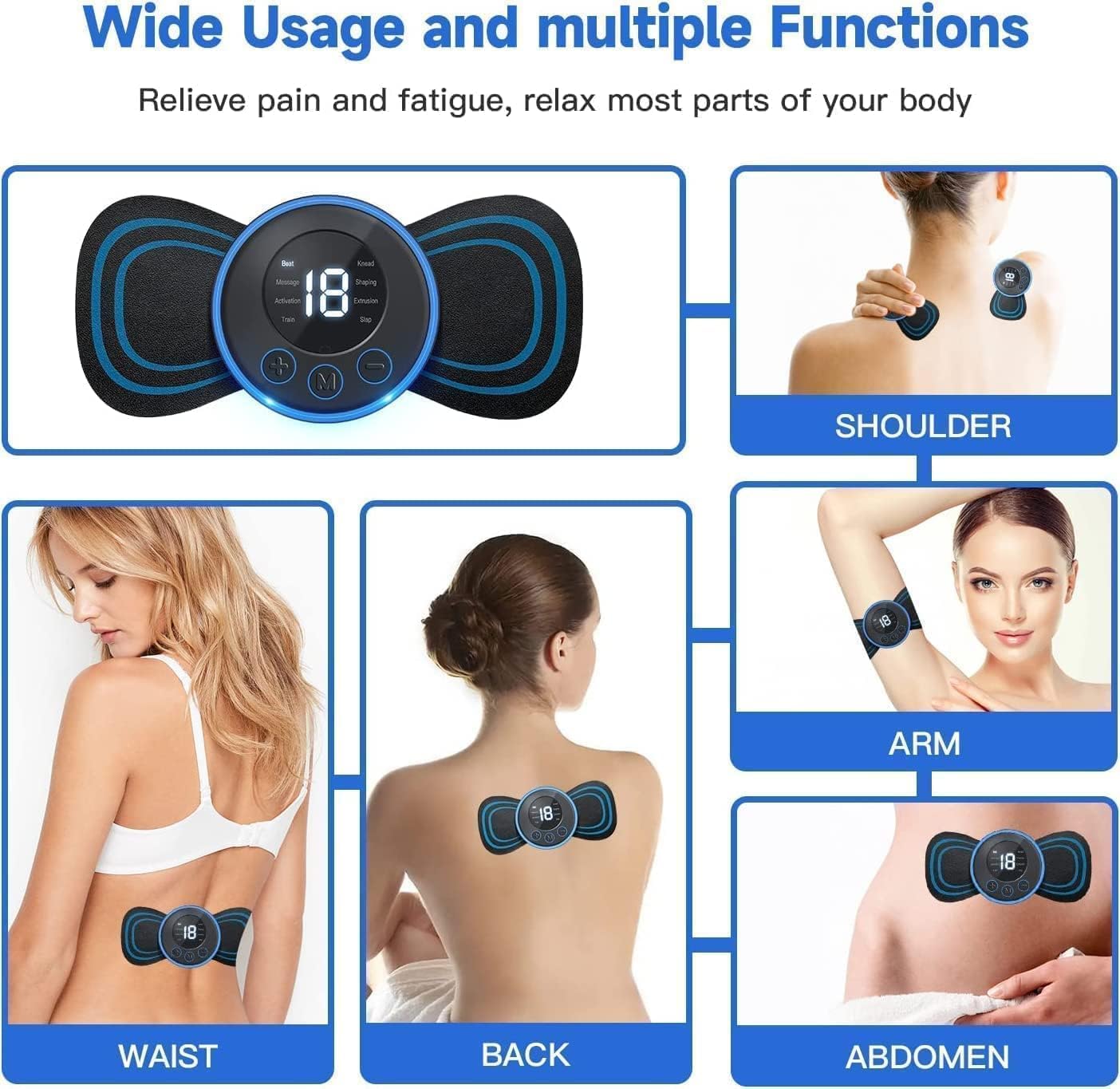 Rechargeable Butterfly Massager for Pain Relief