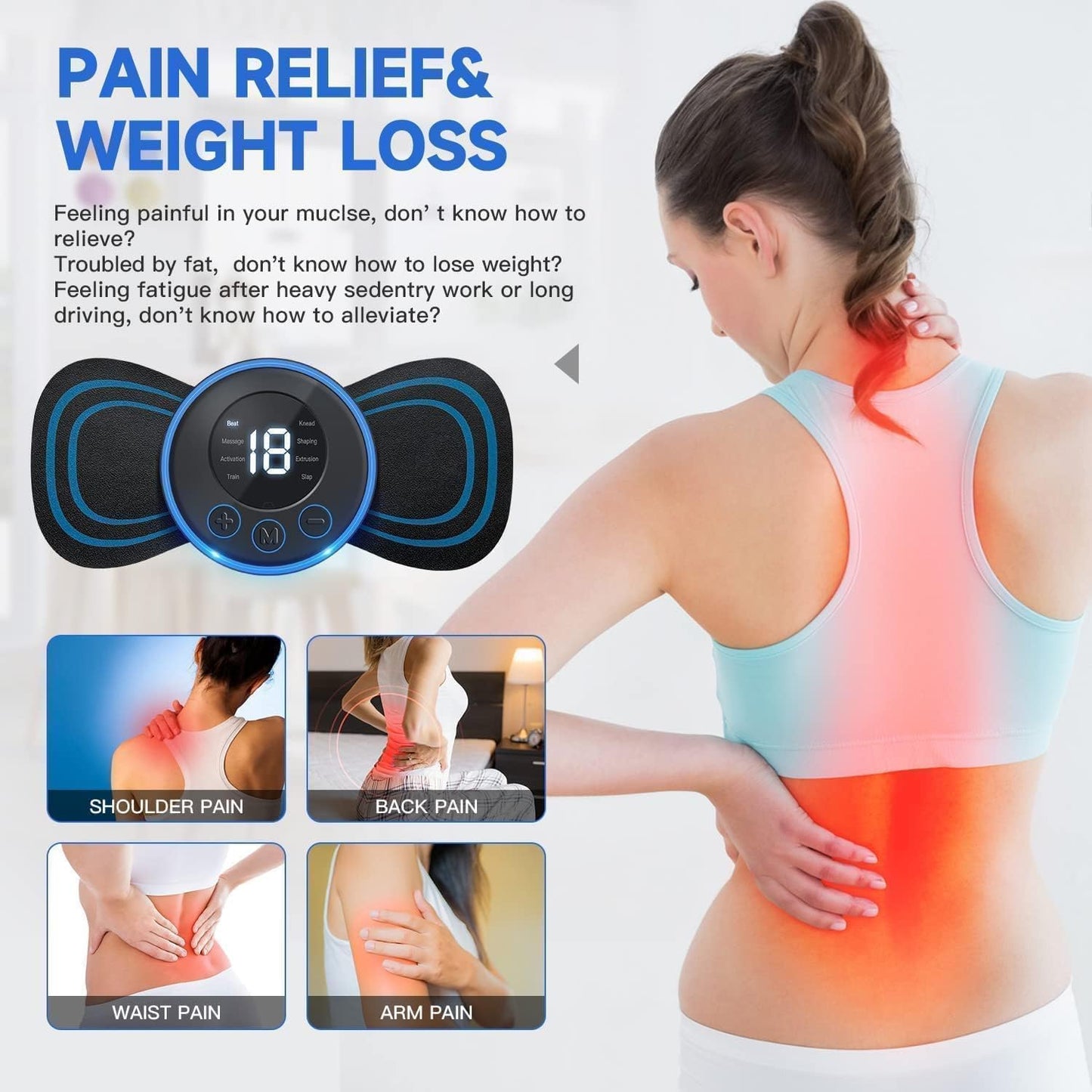 Rechargeable Butterfly Massager for Pain Relief