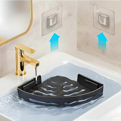 Self Adhesive Aluminium Bathroom Corner Shelf for Wall pack of 2