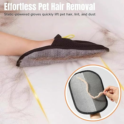 Pet Hair Removal Glove fot for Couch, Clothes, Car, Carpet, Bed, Furniture - Pack of 2