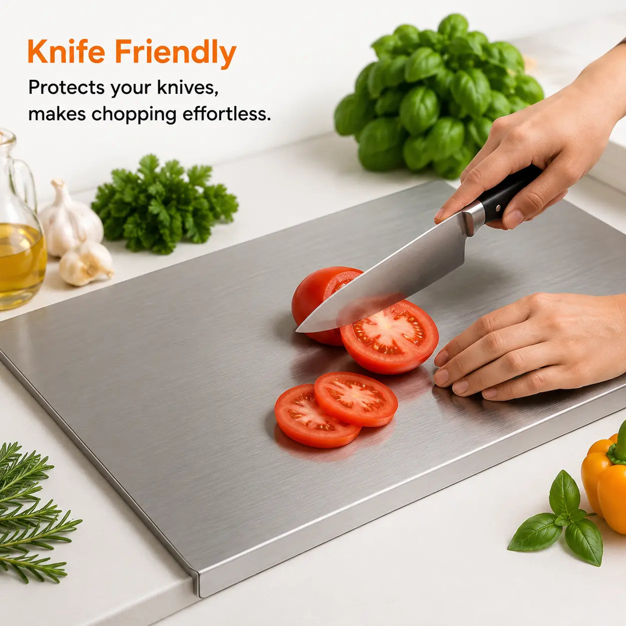 Large Countertop Stainless Steel Chopping Board - 35*31 CM