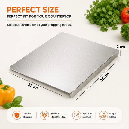 Large Countertop Stainless Steel Chopping Board - 35*31 CM