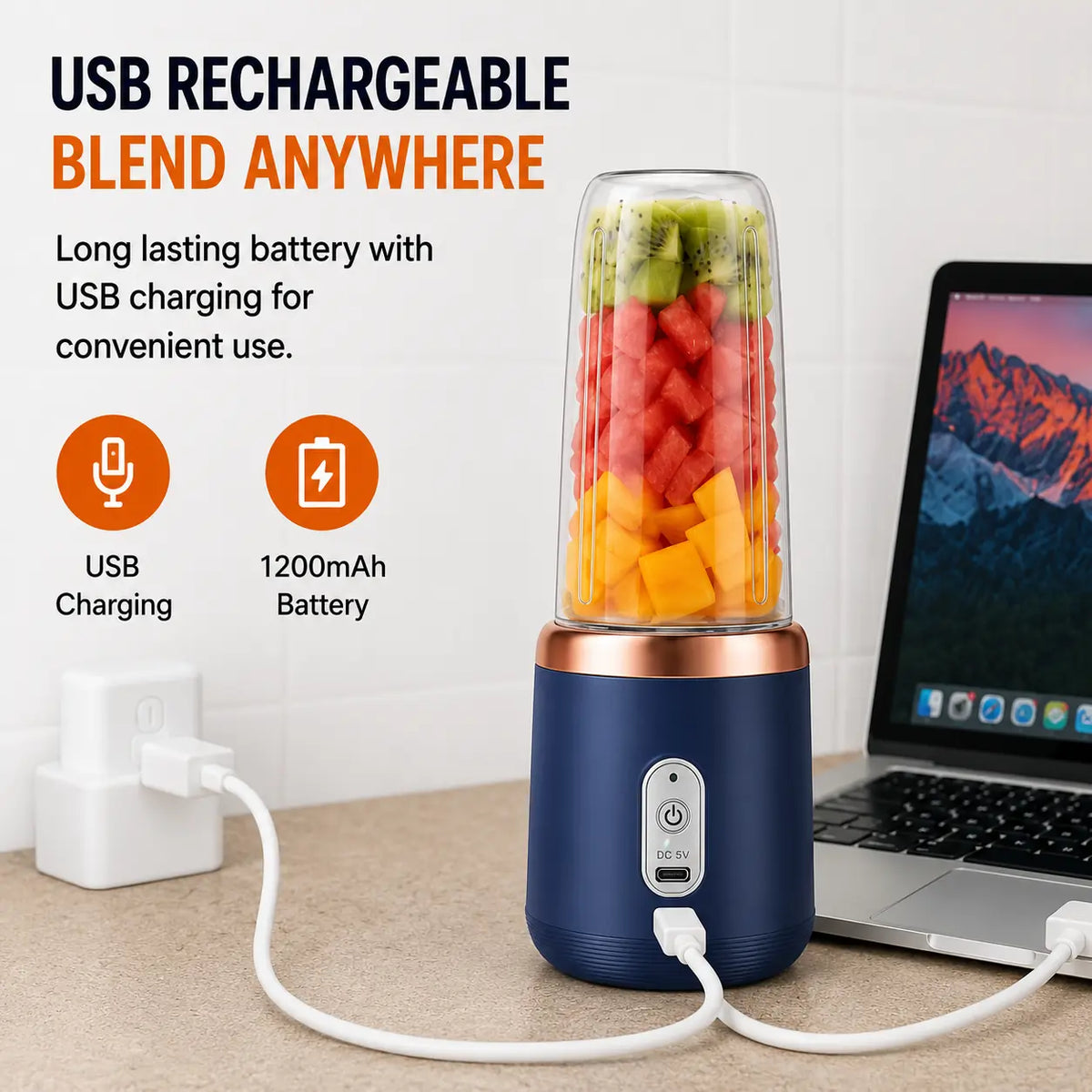Portable Juicer Blender for Smoothies, Shakes and Fresh Juices