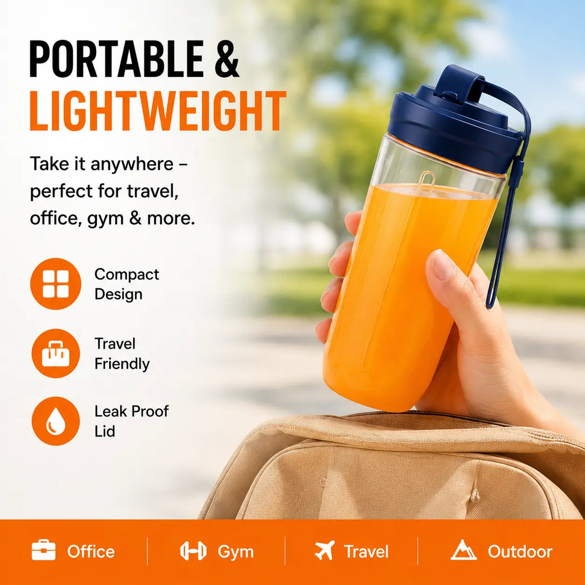Portable Juicer Blender for Smoothies, Shakes and Fresh Juices