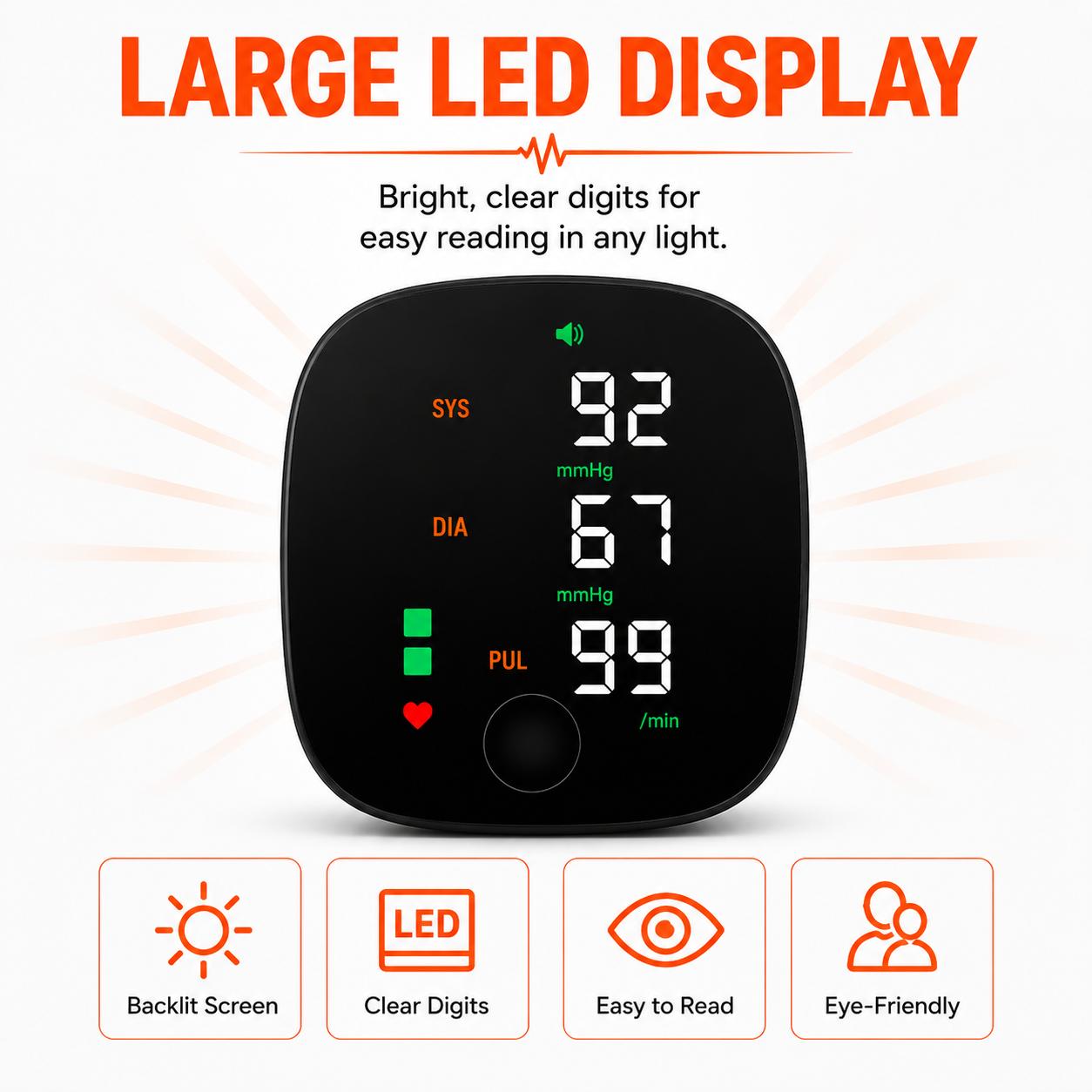 USB-C Rechargeable Wrist Blood Pressure Monitor