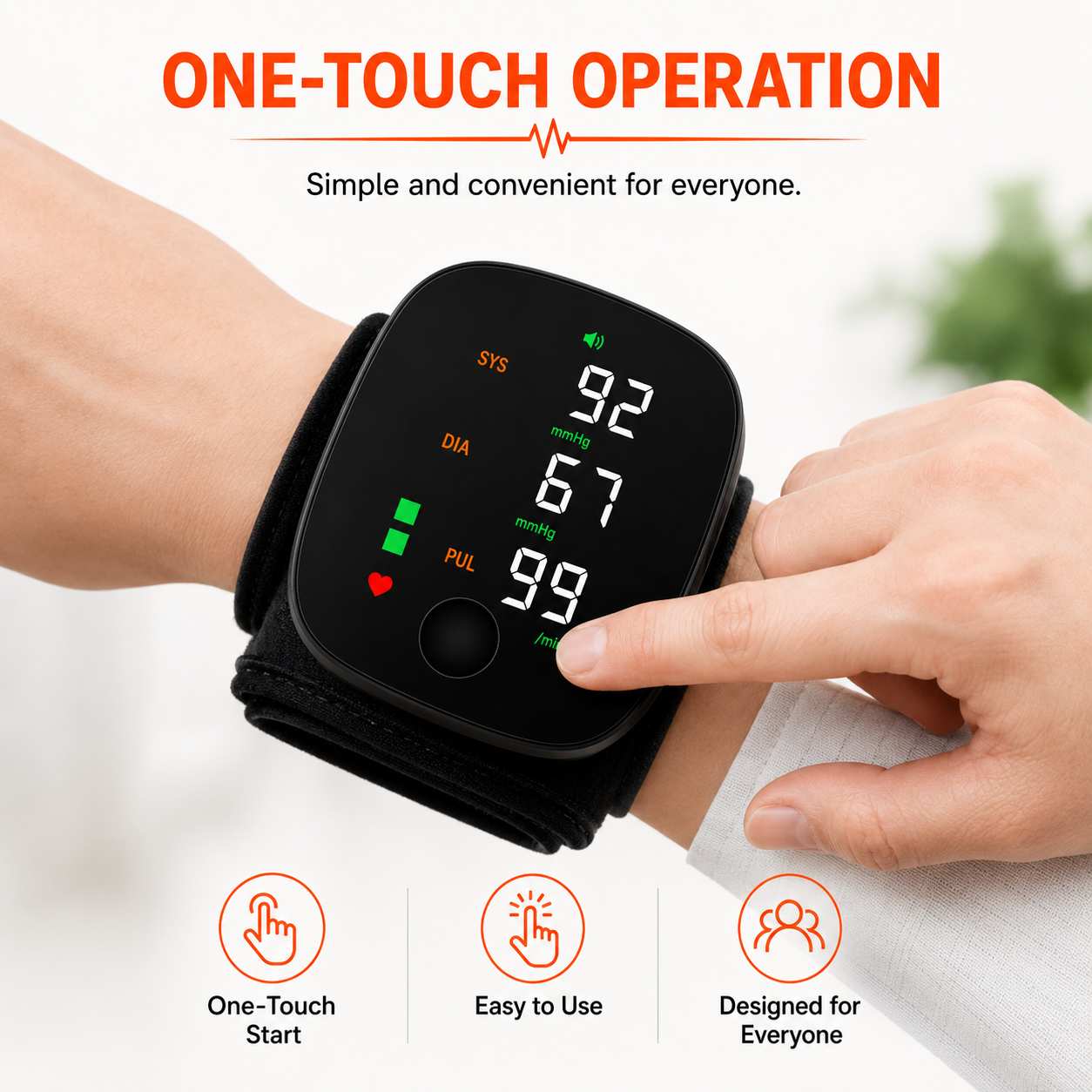 USB-C Rechargeable Wrist Blood Pressure Monitor