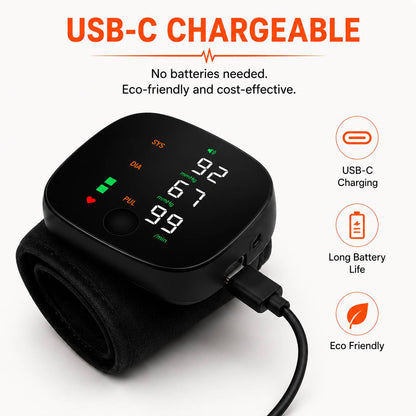 USB-C Rechargeable Wrist Blood Pressure Monitor