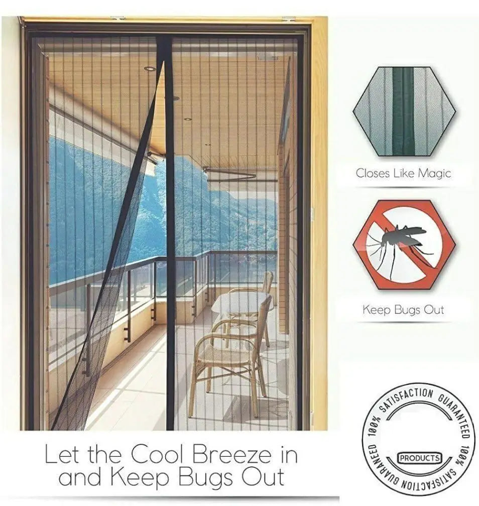 Mesh Screen Net Home Magnetic Foldable Anti Mosquito Door Curtains 100*210CM