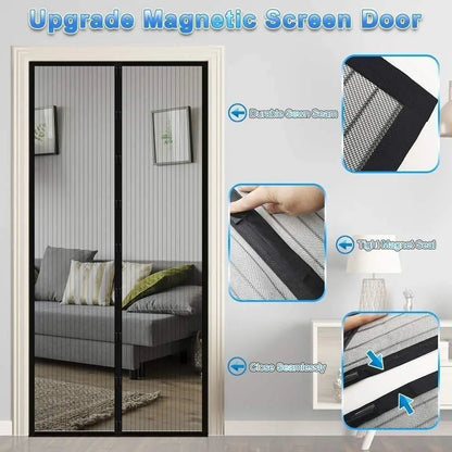 Mesh Screen Net Home Magnetic Foldable Anti Mosquito Door Curtains 100*210CM