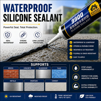 Waterproof Silicone Sealant for Roof & Leak Repair (Flexible & Paintable)