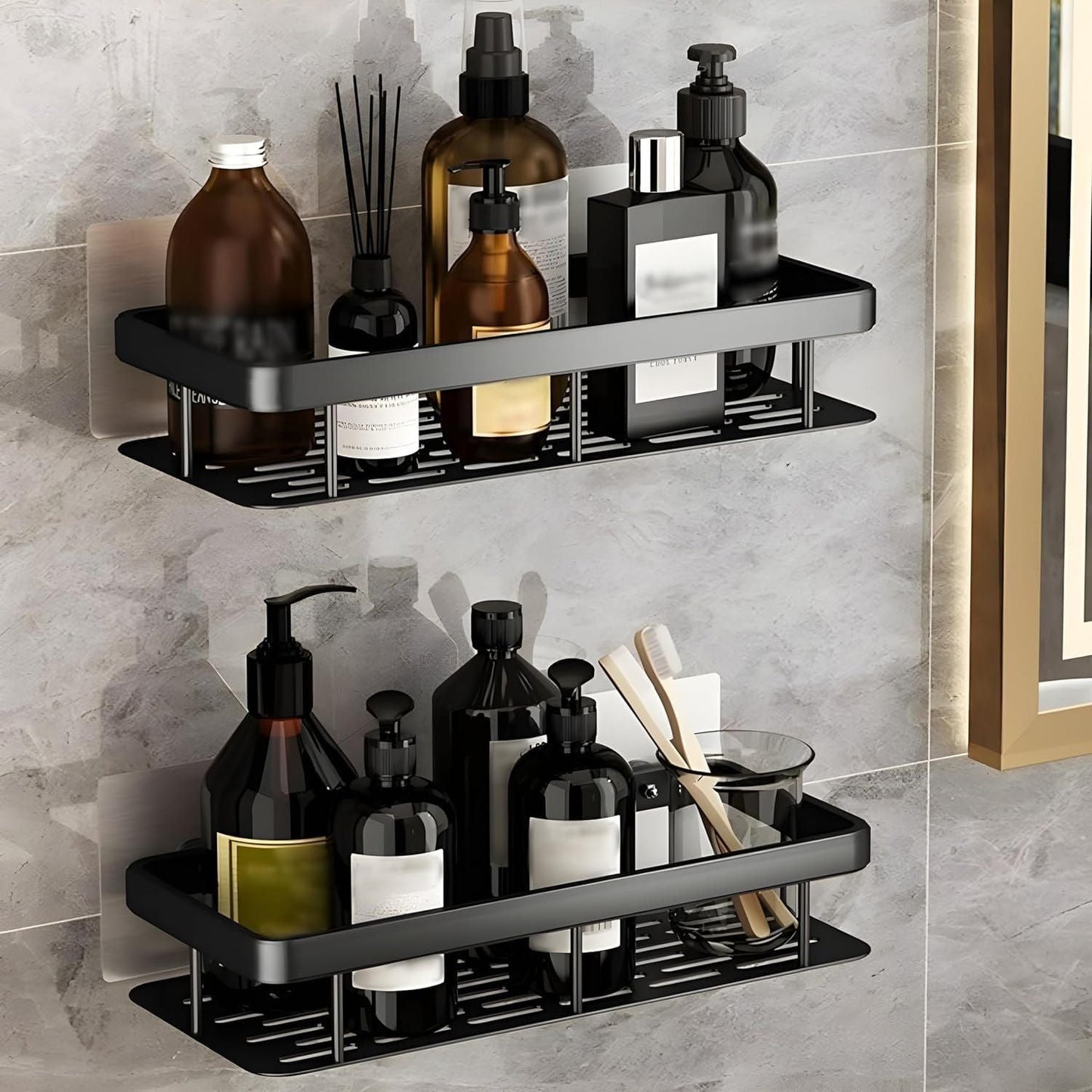 Self Adhesive Bathroom Shelf for Wall (pack of 2)