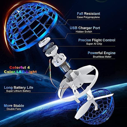 USB Rechargeable Boomerang Flying Spinner with RGB Lights