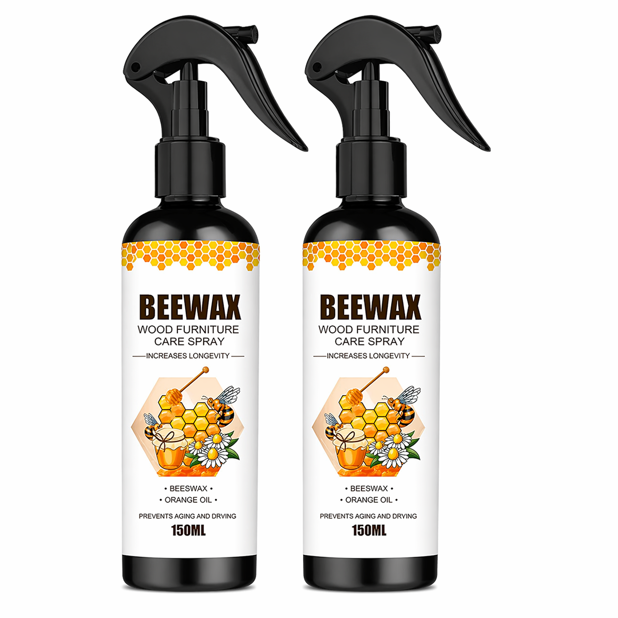 Beewax Spray Furniture Polish, Wood Cleaner, Wood Floor Polish - Buy 1 Get 1 Free